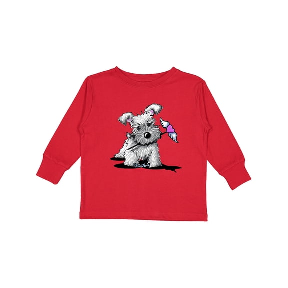 Inktastic Schnauzer With Heart Boys or Girls Long Sleeve Toddler T-Shirt
