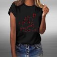 thumbnail image 2 of CEHVOM Women's Shirt Tees Funny Cute Short Sleeve Fall T Shirt Hearth Love Shirt Gift Tops Blouse Gift For Couples, 2 of 6