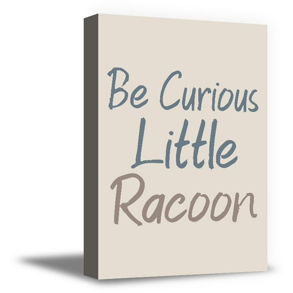 Awkward Styles Raccoon Poster Decor for Children Be Curious Little Raccoon Framed Canvas Poster Canvas Artwork Baby Girls Room Wall Art Boys Room Poster Kids Motivational Quotes Funny Canvas Art