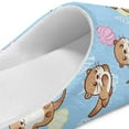 thumbnail image 6 of POLERO Soft House Slipper for Women Men Cartoon Otters Print Warm Closed Toe Indoor Slipper Soft Sole Casual Home Slide Shoes, Size 10.5-11.5, 6 of 7