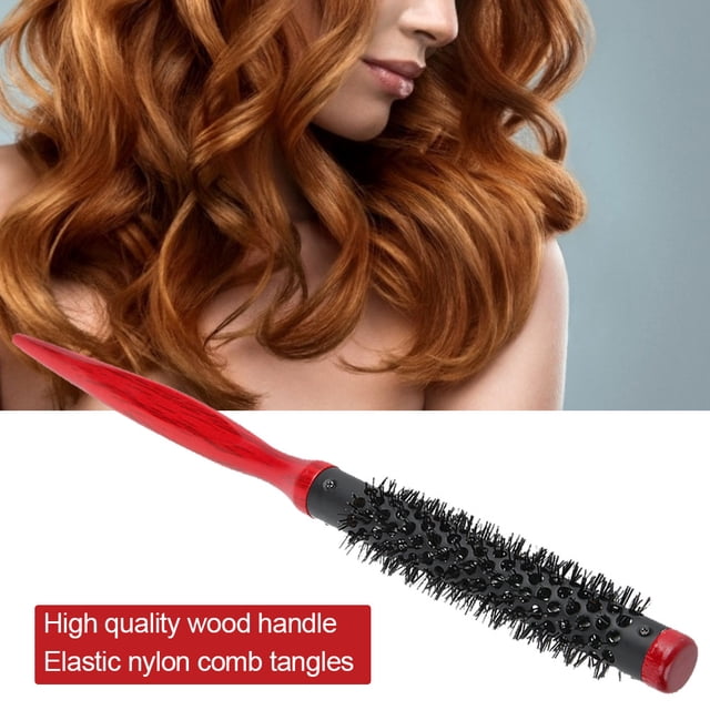Cepillo de Pelo Redondo, Cepillo de Madera para Desenredar, Cepillo Redondo, Cepillo Redondo Con Cerdas de Nailon, Peine Con Rodillo de Masaje, Herramienta de Belleza Versátil