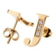 thumbnail image 2 of Aretes Mujer LuckyLy, Inicial Letra A, Acero Inoxidable con Oro 18k y Zirconia Cúbica, Modelo Tina dorado UNITALLA, 2 of 7