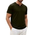 thumbnail image 2 of Men's Cotton T Shirts Short Sleeve Casual V Neck Solid Color T-Shirt Soft V Neck Lightweight Breathable Tee Classic Plain Shirts, L, 2 of 9
