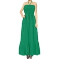 thumbnail image 2 of HAPPY BAY Women's Casual Tube Top Maxi Frill Dress Summer Beach Strapless Dresses for Women One Size Mint, Solid, 2 of 4