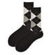 thumbnail image 3 of Calcetines de algodón para hombre de gran tamaño con diseño de rombos clásicos de otoño e invierno, de estilo británico, de color liso, 3 of 5