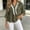 Green, variant on Women's V-Neck Peplum Blouse with Tassel Trim, 3/4 Flounce Sleeve Design, Solid Color Boho Tunic, Trendy Casual Top for Summer & Fall Green S