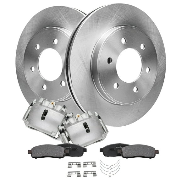 Detroit Axle - Front Brake Kit for 4WD 05-08 Ford F-150 Lincoln Mark LT Brake Rotors Ceramic Brakes Pads Brake Calipers 2005 2006 2007 2008 Replacement: 12.99" Front Rotors