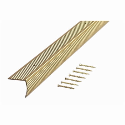 

M D Building 1-1/8 x 1-1/8 x 36 Satin Brass Fluted Stair Edge Covers & Protec