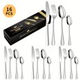 thumbnail image 5 of 24 Pcs Black Silverware Set with Steak Knives, Stainless Steel Flatware Cutlery Set Service for 4, Kitchen Tableware Set, Utensil Set for Home and Restaurant, Knives Forks Spoon Set, Dishwasher S2afe, 5 of 5