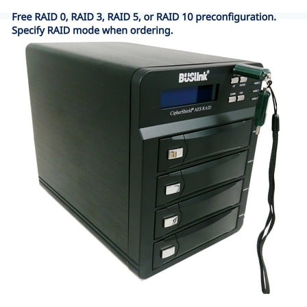 CSE-88TB4-SU3 88TB 4-Bay RAID USB 3.2 Gen 1 (3.0)/eSATA 256-bit FIPS 140-2 HIPAA Encrypted External Secure Hard Drive
