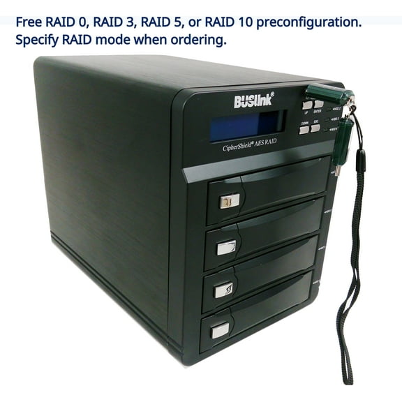 CSE-88TB4-SU3 88TB 4-Bay RAID USB 3.2 Gen 1 (3.0)/eSATA 256-bit FIPS 140-2 HIPAA Encrypted External Secure Hard Drive