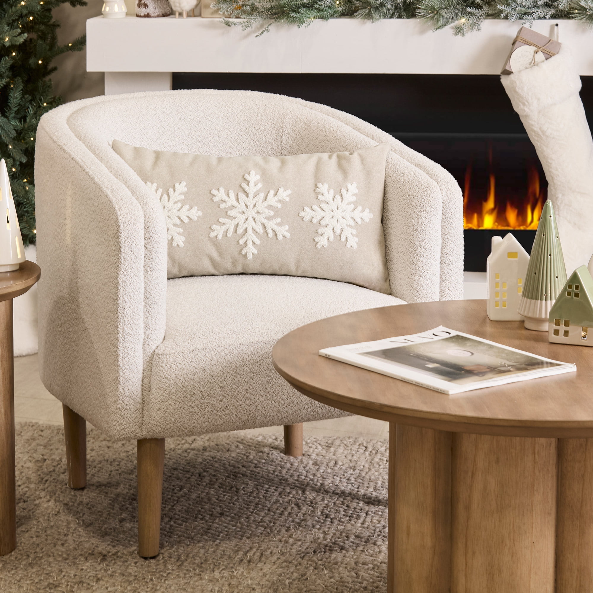 Bouclair coussin décoratif Leanie flocon de neige