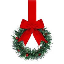 ZCSKFIN Christmas Cabinet Wreath with Decorative Ribbons, Berries, and Bows, Festive Accent for Home Holiday Decor, Perfect for Creating a Warm and Welcoming Atmosphere