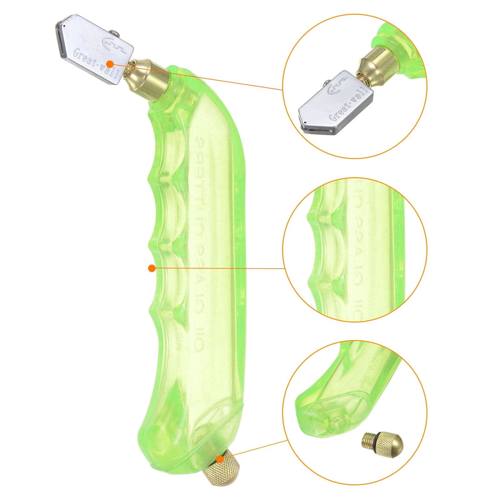 3Pcs Glass Cutter Pistol Grip 6mm-12mm Oil Feed Stained Glass Cutters Tool with Oil Reservoir Light Green
