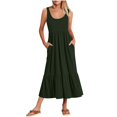 thumbnail image 2 of SELONE Summer Maxi Dresses for Women V Neck Sleeveless Dress Wide Strap Vacation Dresses with Pockets Holiday Sundress, 2 of 6