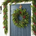 thumbnail image 4 of Eoozwa Artificial Christmas Wreath for Front Door Xmas Red Berry Wreath with Pine Needles Pine Cones Eucalyptus Leaves Christmas Decorations for Winter Wall Outdoor Home Holiday Xmas Decor, 4 of 6