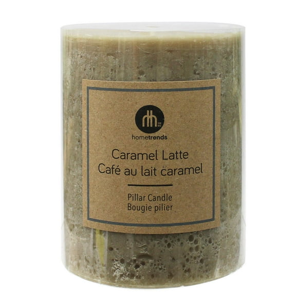 Hometrends 5" Caramel Latte Scented Pillar Candle, 4"Dia x 5"H