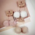 thumbnail image 3 of Linyer Drop Earrings Korean Style Popular Accessories Long Pattern Alloy Ball Earring Anniversary Gift Daily Wear Ear Stud for Wedding Pink+Rhinestone, 3 of 4
