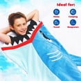 thumbnail image 4 of Silver Lilly Animal Tail Blanket - Plush Animal Sleeping Bag Blanket for Kids (Blue Shark), 4 of 7