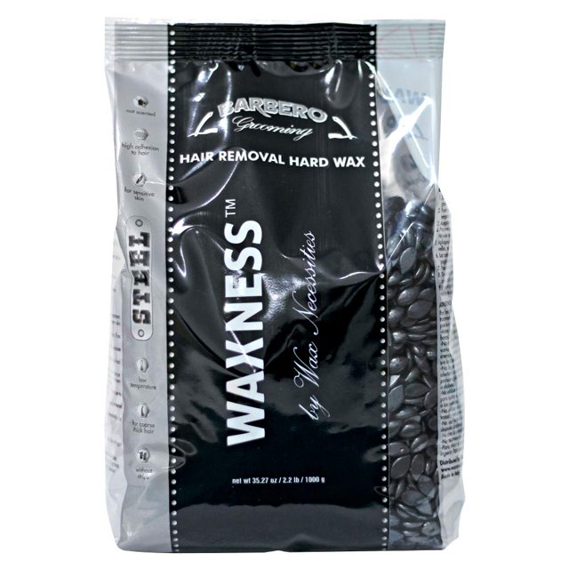 Wax Necessities Waxness Barbero Grooming Depilatorio Cera Dura Acero para Hombres 2.2 Libras