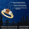 thumbnail image 2 of Gem Stone King 18K Yellow Gold Plated Silver Ecstasy Mystic Topaz and White Moissanite Filigree Style 3 Stone Ring for Women (2.50 Cttw, Oval 8X6MM and 6X4MM) (Size 8), 2 of 6