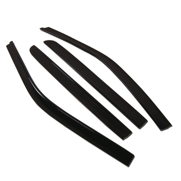 TuningPros LP-791 Low Profile Window Visor For 2015-2017 Ford F-150 - Outside Mount Deflector Rain Guard Dark Smoke 4 Pcs Set Ford F150 F-150 15 16 17