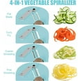 thumbnail image 3 of Neighborly Nook Vegetable Spiralizer 4in1 Rotating Blade Veggie Spiralizer Zucchini Noodle Maker with Strong Suction Cup Spiral Vegetable Cutter Slicer, 3 of 14