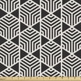 thumbnail image 1 of Lattice Fabric by the Yard, Hexagon Frames with Simple Abstract Lines on Vertical Borders Grid, Decorative Upholstery Fabric for Chairs & Home Accents, 10 Yards, Charcoal Grey Eggshell by Ambesonne, 1 of 4