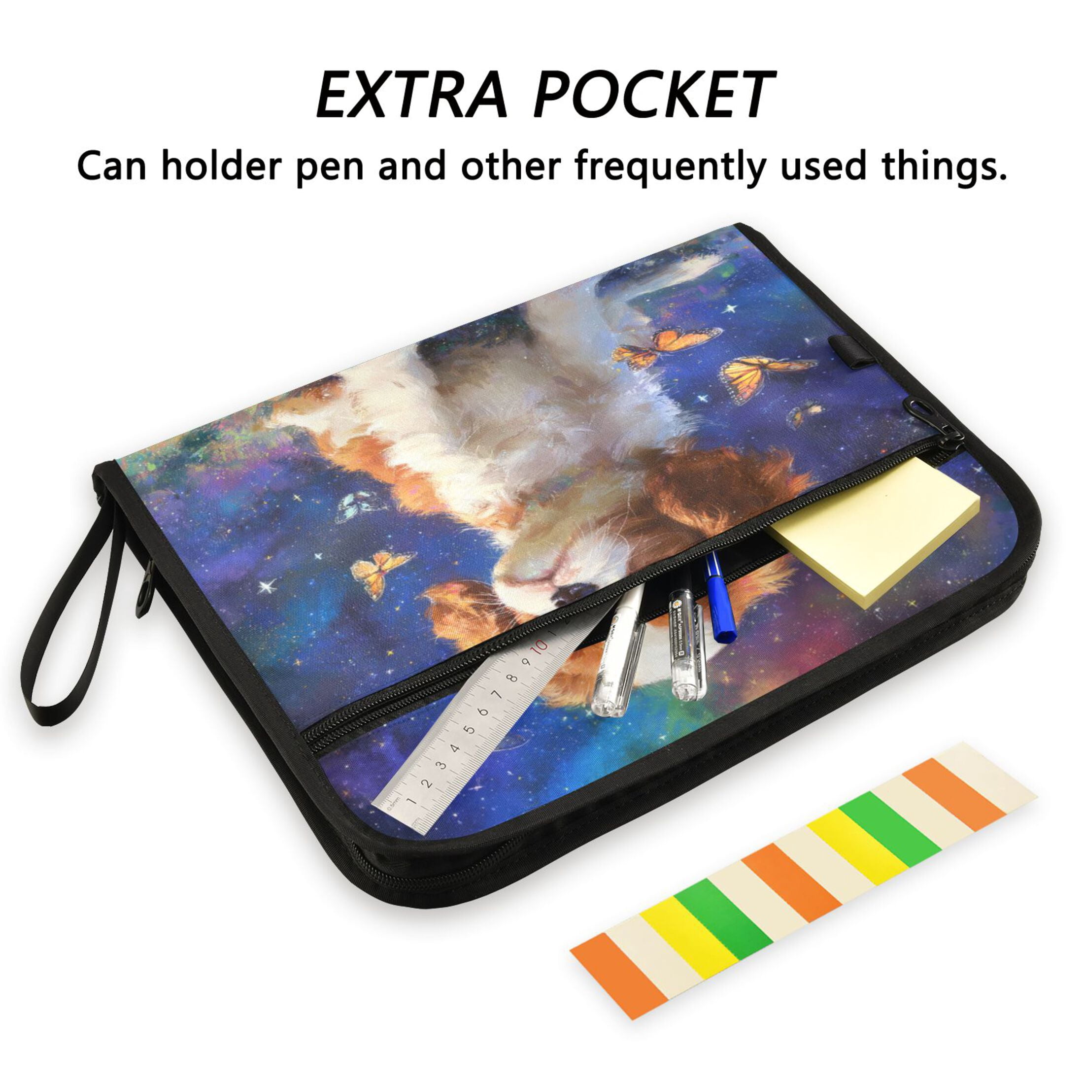 Wobogo King Charles Spaniel Dog Expanding File Folder Letter Size Accordion Filing Organizer 13 Pocket Separate Organ Pocket
