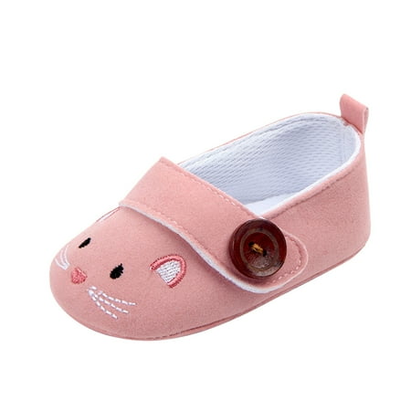 

Toddler Baby Socks Shoes Infant Toddler Shoes Soft Sole Toddler Shoes Embroidered Cartoon Animal Button Toddler Shoes
