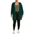 Terra & Sky Women's Plus Size Duster Cardigan Sweater, Midweight