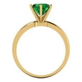 thumbnail image 2 of 1 ct Round Cut Simulated Emerald Solitaire 18K Yellow Gold Womens Engagement Ring, 2 of 3