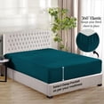 thumbnail image 2 of 1000 Thread Count 3 Piece (1- Fitted Sheet + 2- Pillow cover) Quality 15 Inch Deep Pocket 100% Egyptian Cotton Color Teal Solid Size Twin XL, 2 of 6