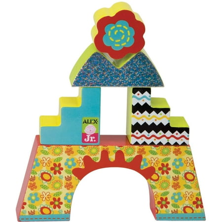 ALEX Toys Wooden Whimsy Blocks, Set of 15 in Fun Shapes