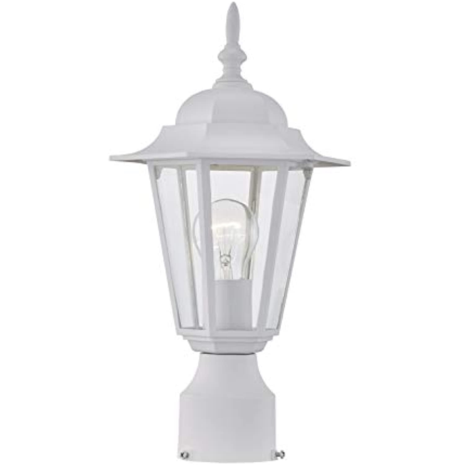 E26 Base 100W Max Bulbs not Included WISBEAM Outdoor Post Light Pole Lantern Black Finish Wet Location Rated ETL Qualified Aluminum Housing Plus Glass 