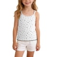 thumbnail image 3 of Nilvkv Cute Shirts for Girls, Girls Tank Tops, Kids Bow Detail Crisscross Strap Lace Trim Cami Top Layer White 5-6 Years, 3 of 5