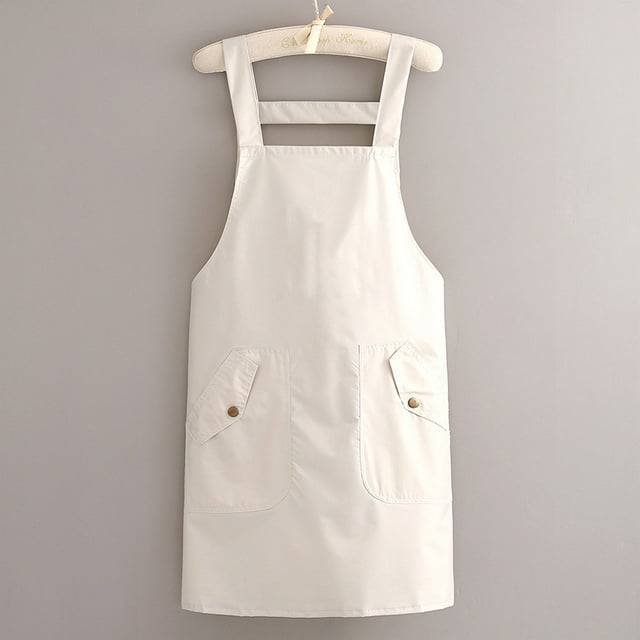 LOVEVER Waterproof And Oil-Proof Thickened Strap Apron | Double Flip Large-Capacity Storage Pocket | Kitchen Cleaning Overalls | Advertising Custom Printing Waist | Wear-Resistant And Was