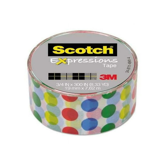 Scotch Expressions Magic Tape, 3/4" x 300", Dots