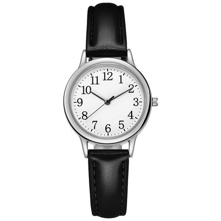 Holiday Savings Deals! Kukoosong Womens Watches Clearance Sale Prime Numerals Classic Fashion Leather Strap Watch Quality Gift Watch Womens Watch Ladies Watches Black