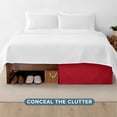 thumbnail image 5 of Bare Home Double Brushed Bed Skirt - Premium 1800 Collection - 15-inch Drop - Full, Red, 5 of 9