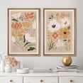 thumbnail image 2 of IDEA4WALL Framed Canvas Print Wall Art Set Mid-Century Gallery Abstract Pastel Flower Blossom Collage Fine Art Farmhouse/Country Wall Decor for Living Room, Bedroom, Office - 24"x36"x2 Natural, 2 of 5