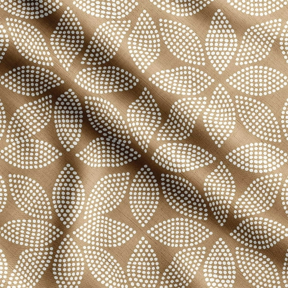 Soimoi Floral Print, Silk Fabric, Decor Sewing Fabric by The Yard 42 Inch Wide,Decorative Fabric for Shirts Suits Ties, Tawny Brown
