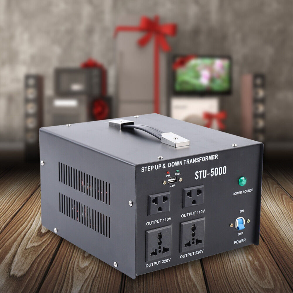 Denest 5000 Watts Voltage Transformer Step up And down 110 to/from 220 V Power Converter +USB