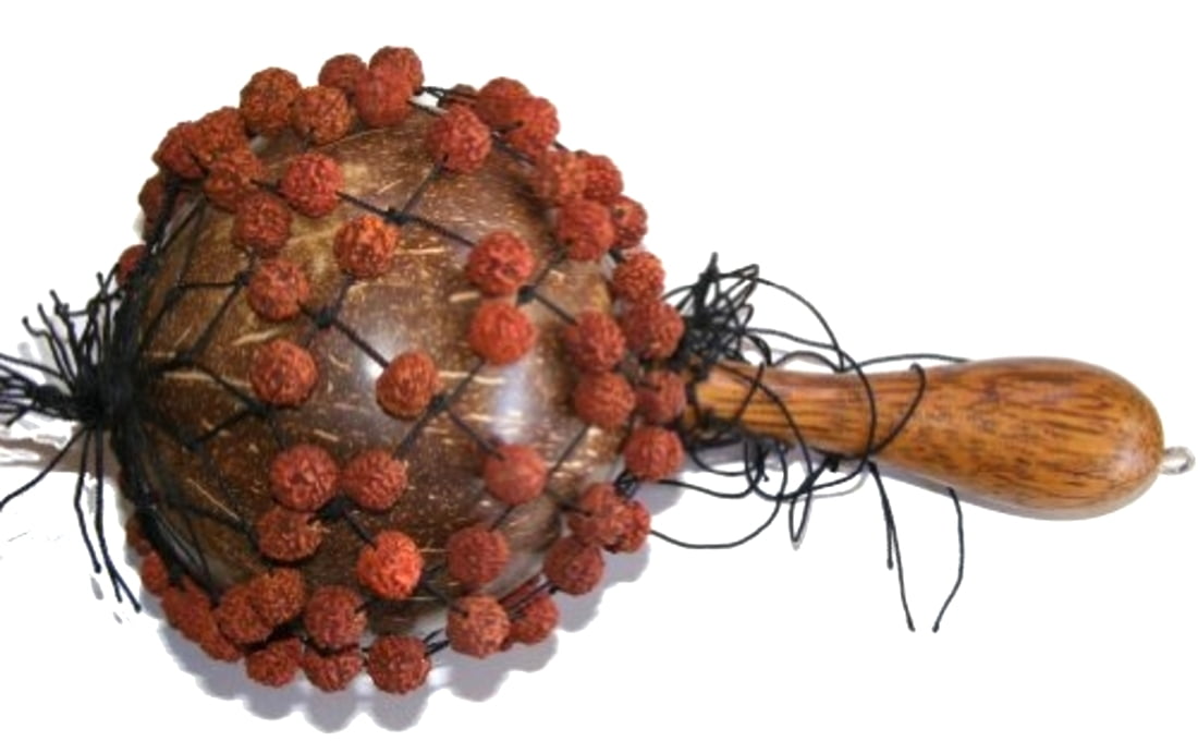 Maracas Wooden Seed Maracas with Sacred Beads, Jentere Beads, Nice