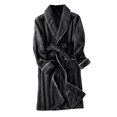 thumbnail image 2 of Mqqzkk Mens Robe Long Bathrobes Cozy Warm Nightgown Fuzzy male Spa Robe Soft Length Robe With Pockets L, 2 of 3