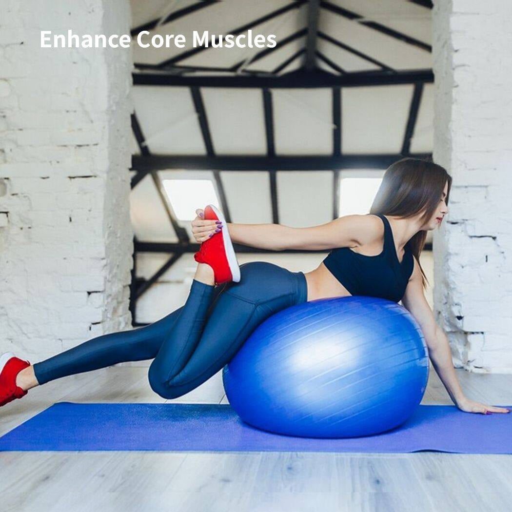 Cardio Drumming Equipment Set, Fitness Balance Ball with Pump & 3.2oz Sticks, Aerobic Exercise Ball for Workouts, Stability, Pilates, Yoga, Pregnancy Gymnastics