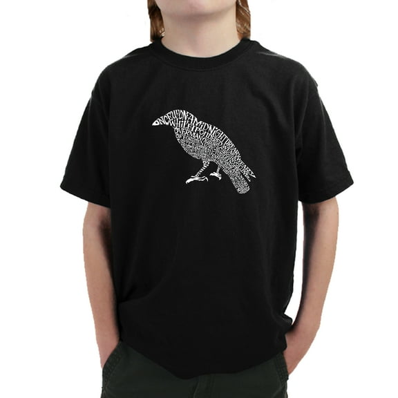 LA Pop Art Boy's Word Art T-shirt - Edgar Allen Poe's The Raven