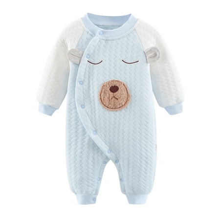 

Infant Boys Girls Jumpsuit Long Sleeve Cartoon Print Romper Newborn Warm Jumpsuit Baby Clothes