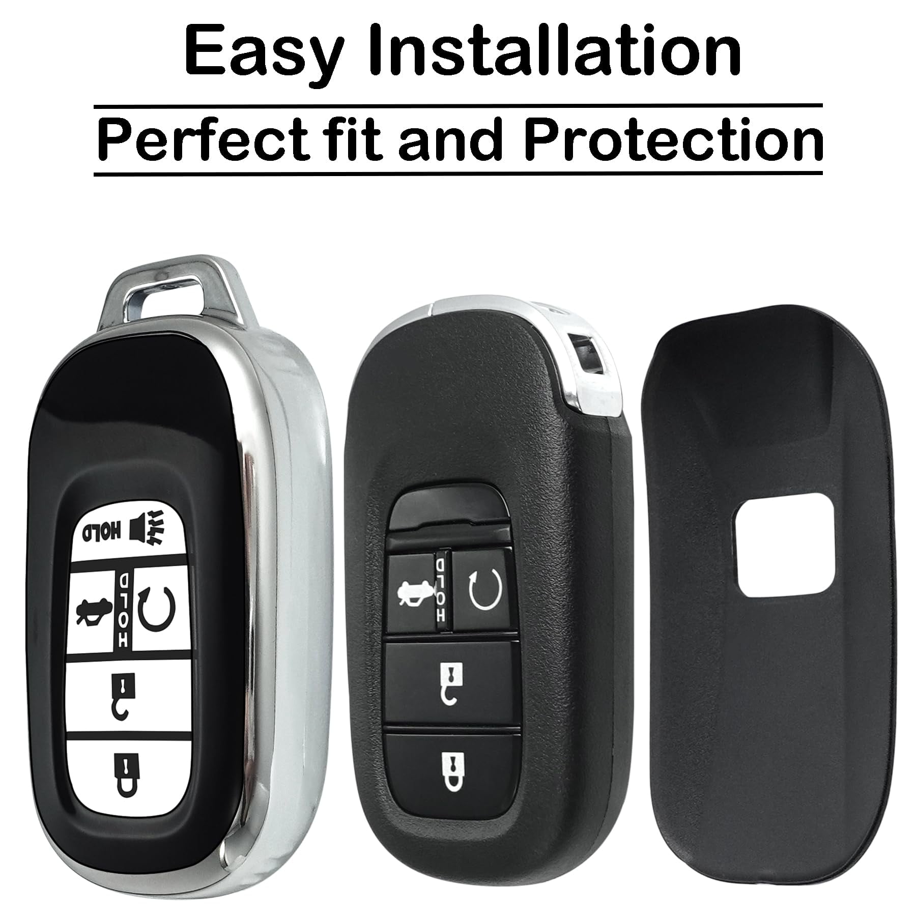 for Honda Key fob Cover,case with Keychain,Soft TPU Protection Key Shell/Skin,5 Buttons fit 2022 2023 Accord Civic HR-V CR-V Pilot Remote Key