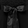 thumbnail image 6 of ClodeEU Women Vintage Princess Floral Lace Cocktail O-Neck Party Bridesmaid Dress Black 4(S), 6 of 6